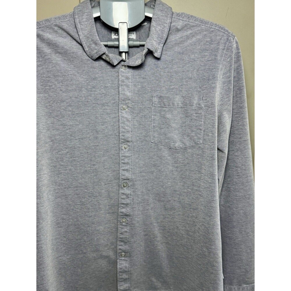 7 Diamonds Men's 4 Way Stretch Oxford Button Down Shirt Blue XL - Picture 3 of 9